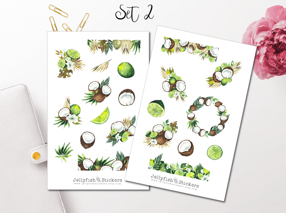 Lime and Coconut Sticker Set
